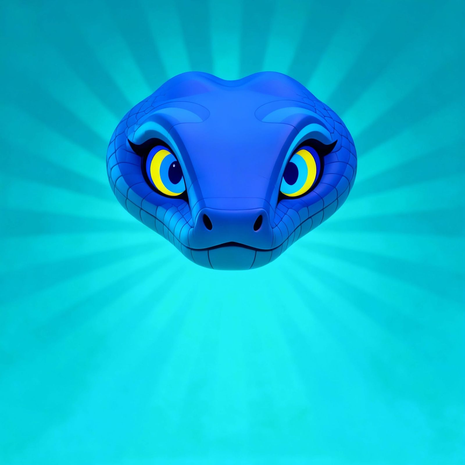 Hypnotized Indian Rock Python in Pixar Style
