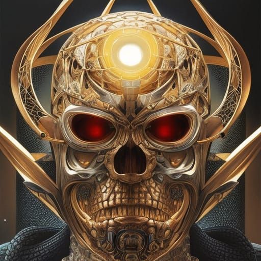 Evil Steampunk Cyborg Portrait in Detailed Digital Art