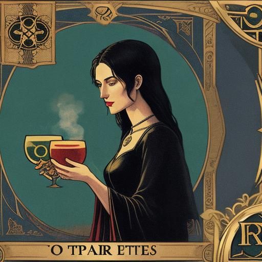 Two of Cups Tarot Card Illustration