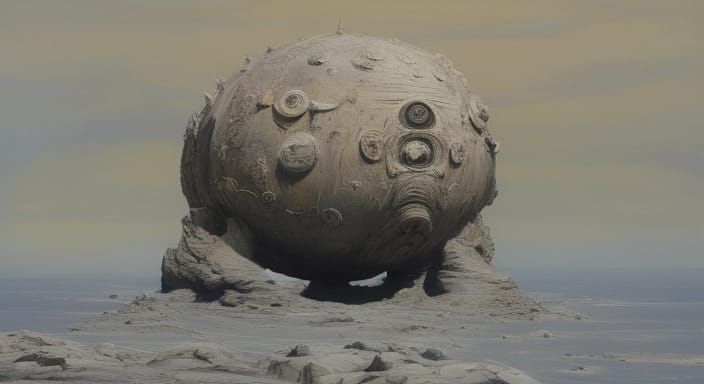 Surrealist Masterpiece: Dali's Alien Sculpture on Jupiter Mo...