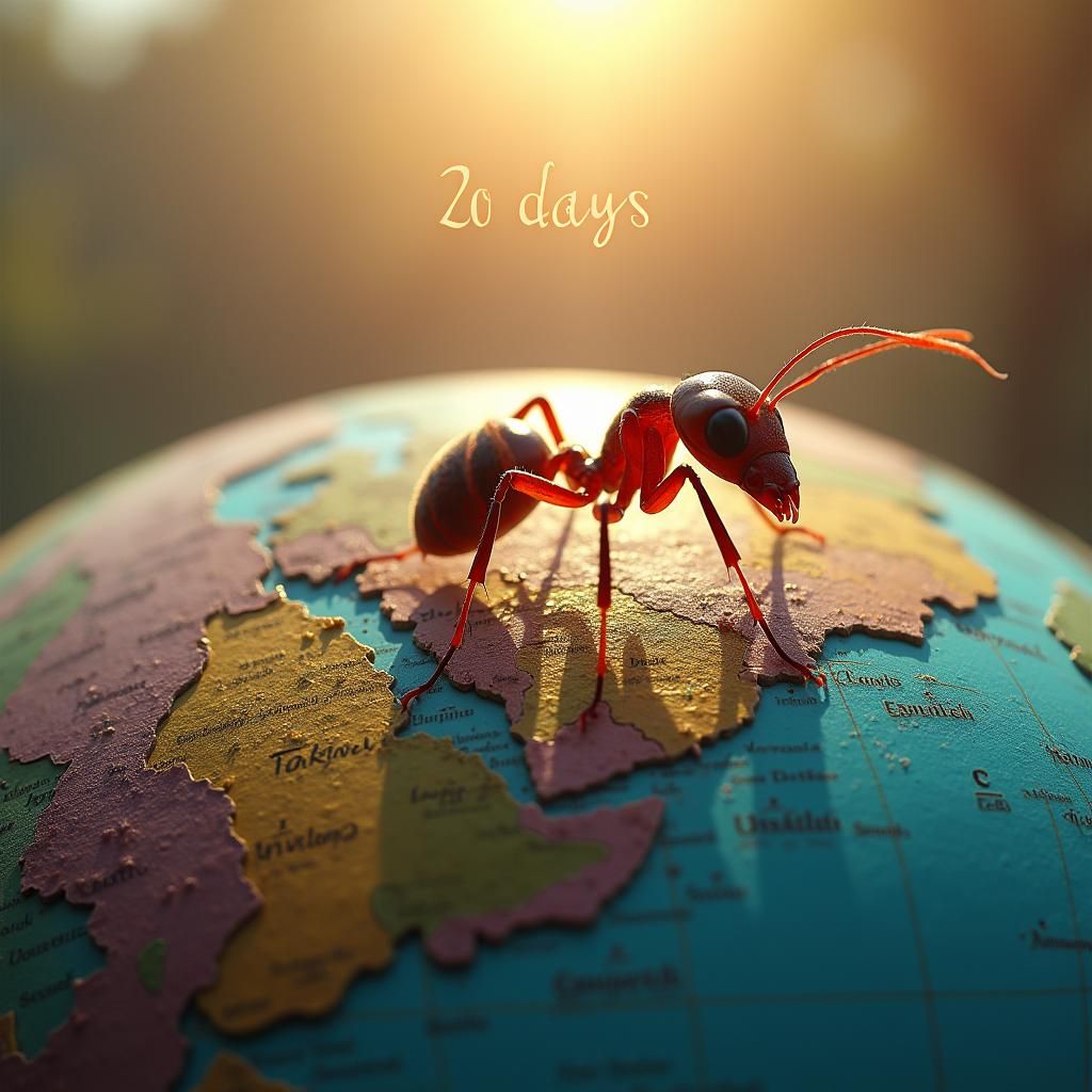 Hyperrealistic Ant Journey Around the World