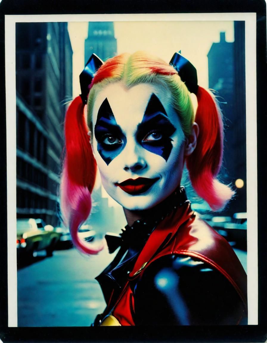 1970s Polaroid Harley Quinn in Gotham City