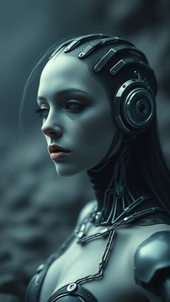 Ethereal semi-ghost woman