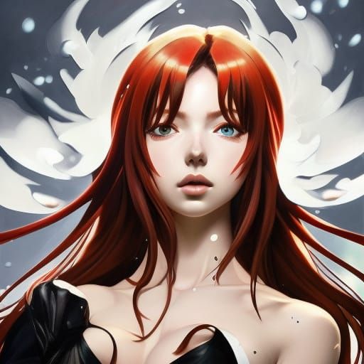 Rias Gremory Portrait in Art Nouveau Style