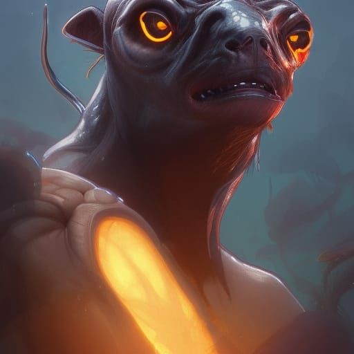 Demonic Sun Bear Portrait in Eldritch Style