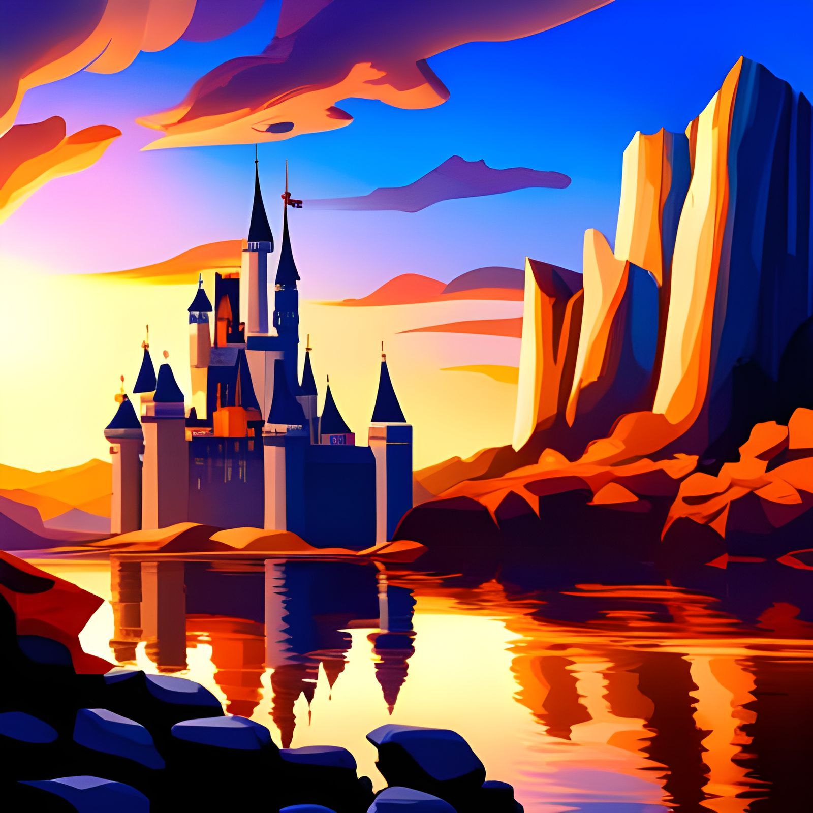 Disney Castle Landscape