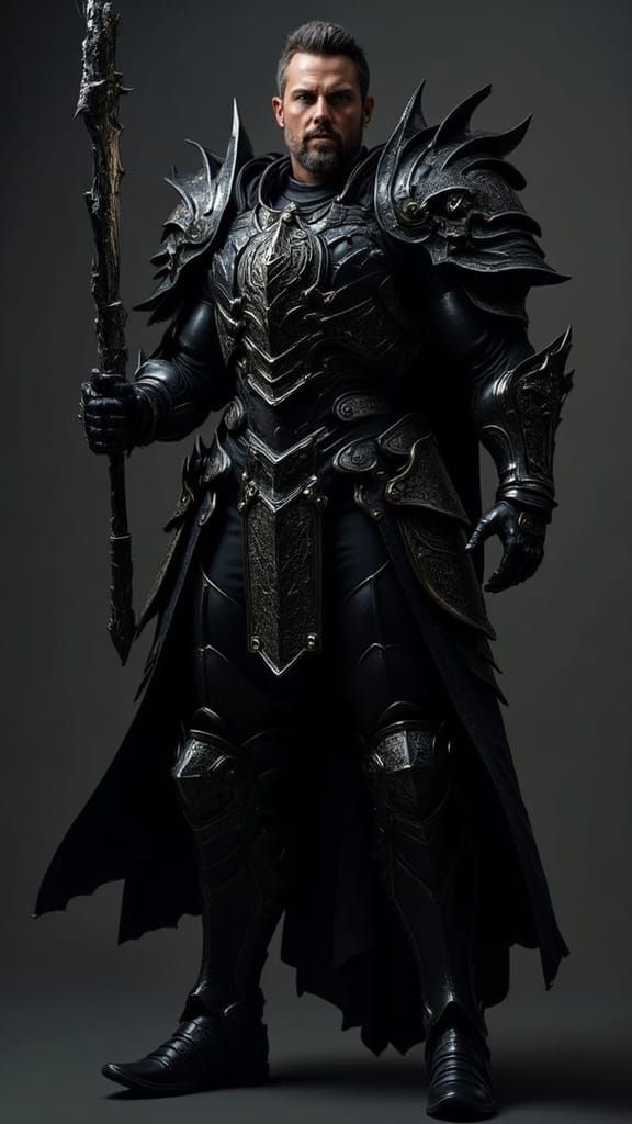 Surreal Photorealistic Portrait of a 55-Year-Old Man in Armo...