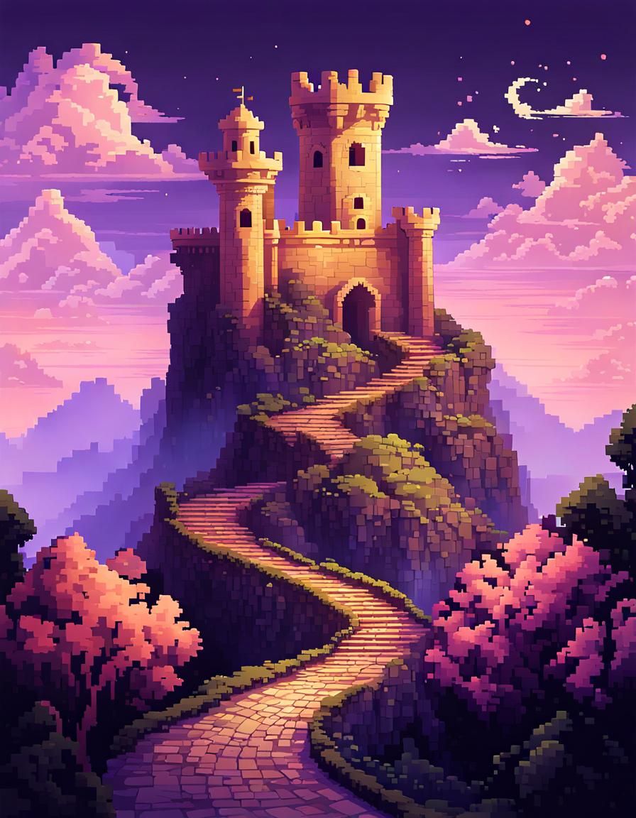 The Enchanted Castle. Pixel Art