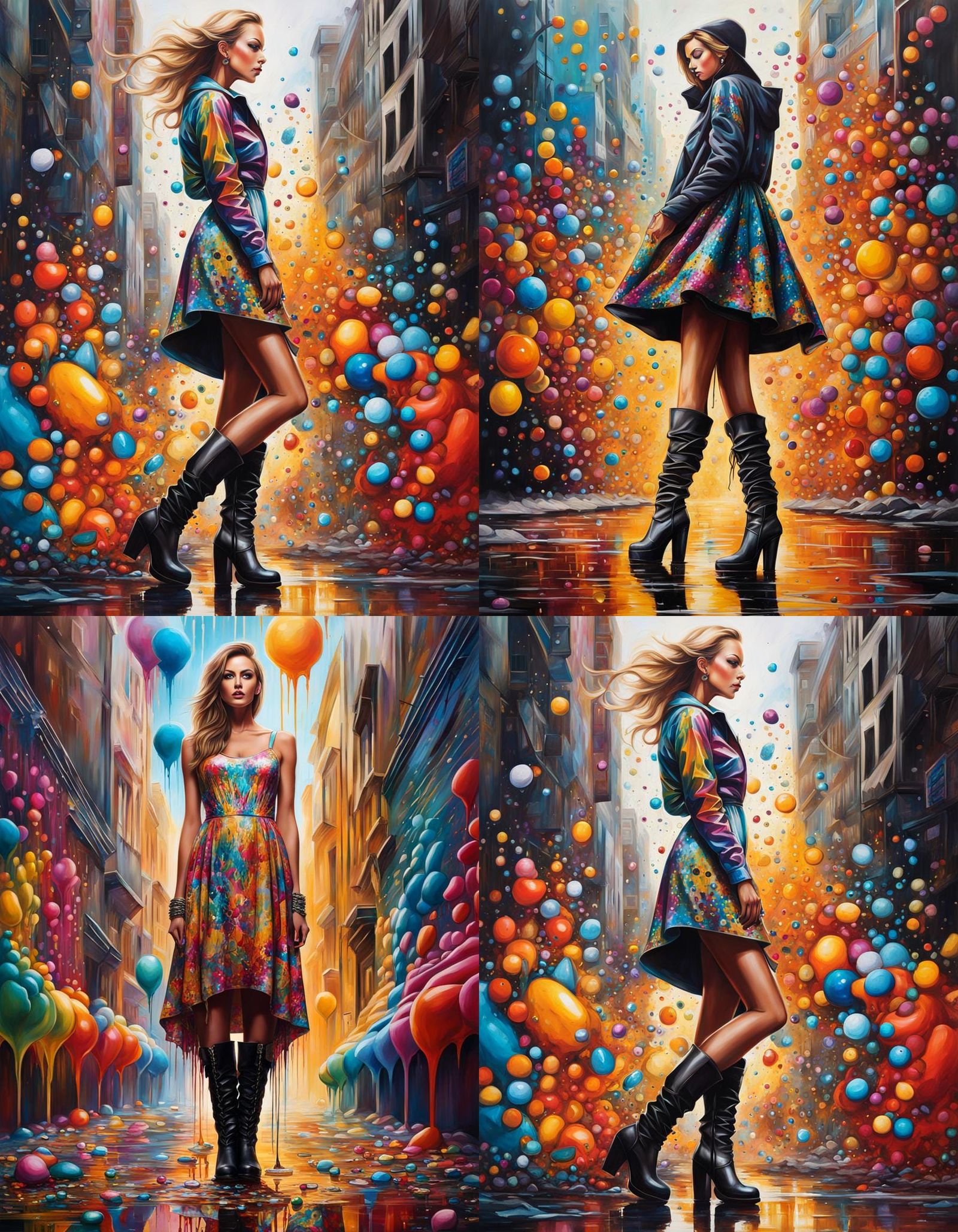 Woman in Topaz Gemstones: Graffiti Street Art