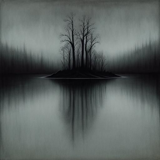 Surreal Macabre Scenery: Minimalist Watercolor Painting