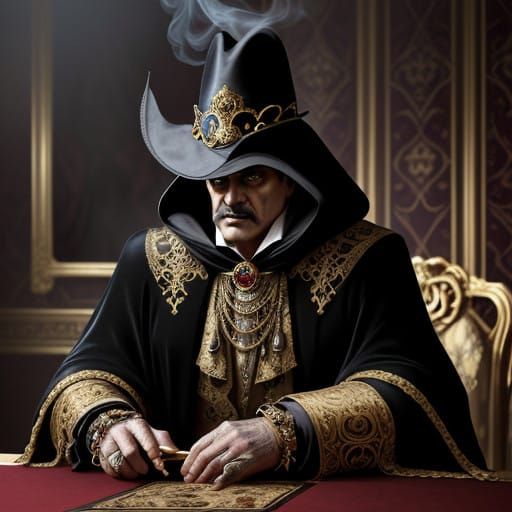 Mysterious Gambler in a Baroque Setting
