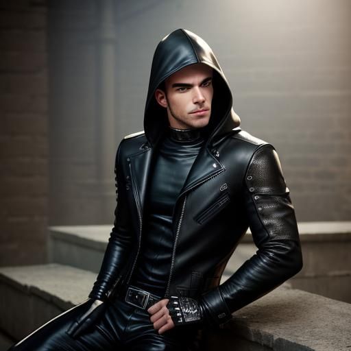 Leatherman in Dungeon Waiting, Professional Photography