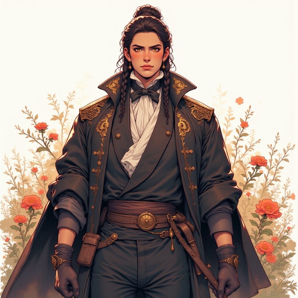 Samurai Warrior in Dynamic Hiroya Oku Style