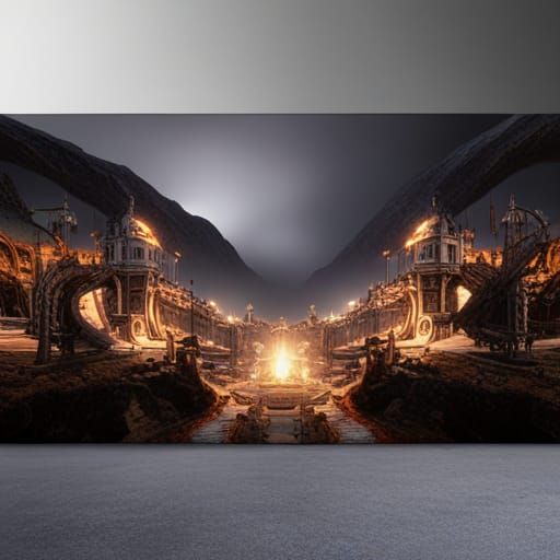 Fantastical Matte Painting in Deep Color, 8K