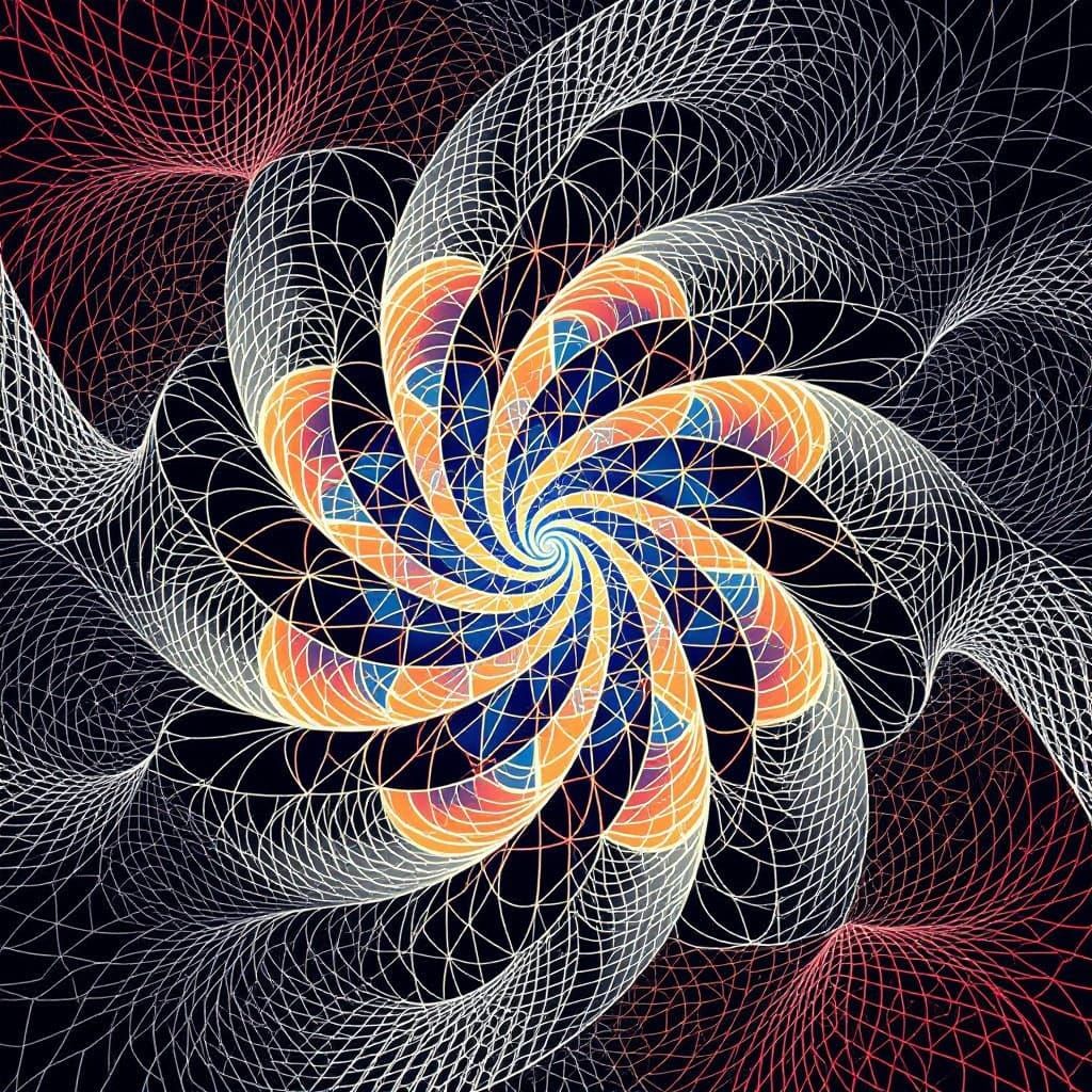 Abstract Atomic Structure in Zentangle Style