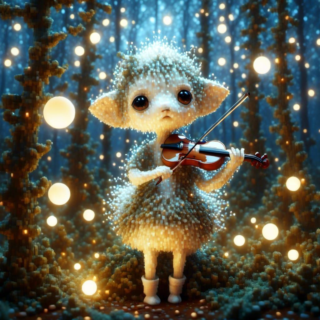 Pixel Creature Plays a Sad Song that Longs for Smooth Edges