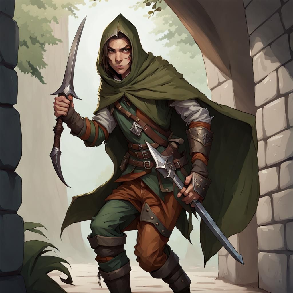 Half-Elf Rogue Stealth Action