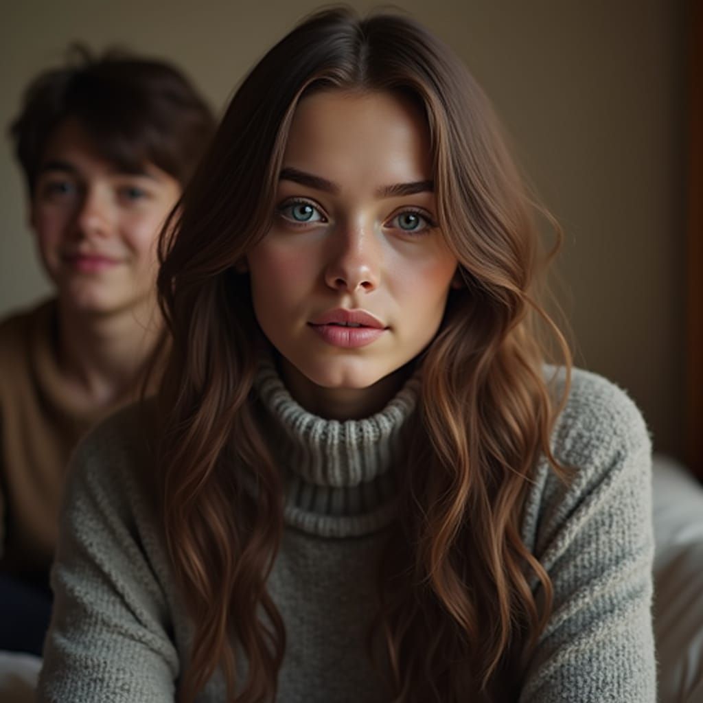 Cinematic Portrait of a Woman in Warm Light