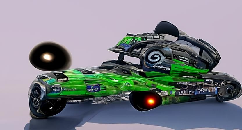 Nuclear Trackmania Car Blasting Through Wormhole