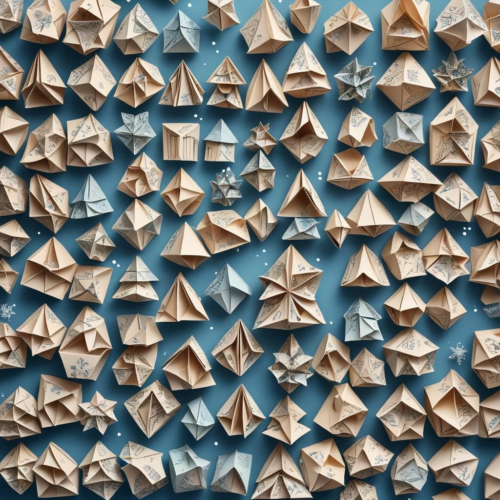 Origami Advent Calendar Papercraft in Soft Pastel Colors