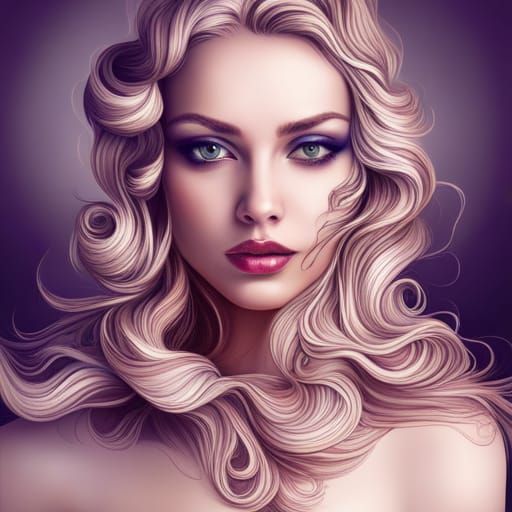 Abstract Girl Cat Fractal in 3D Shading