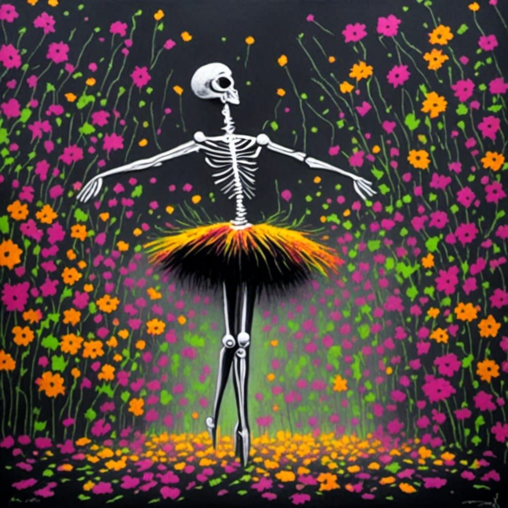 Graffiti Skeleton Ballerina Artwork