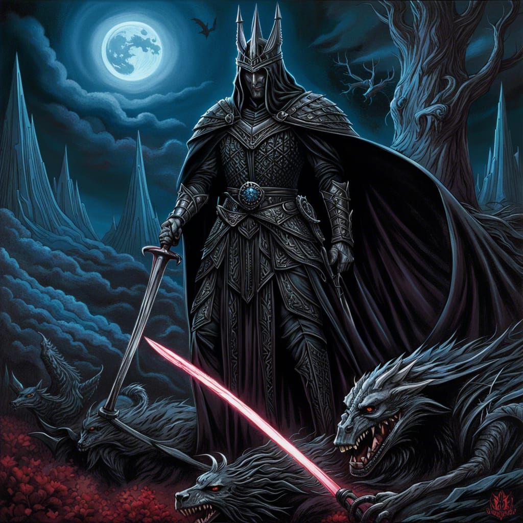 The Witch King of Angmar in Ink Art Style