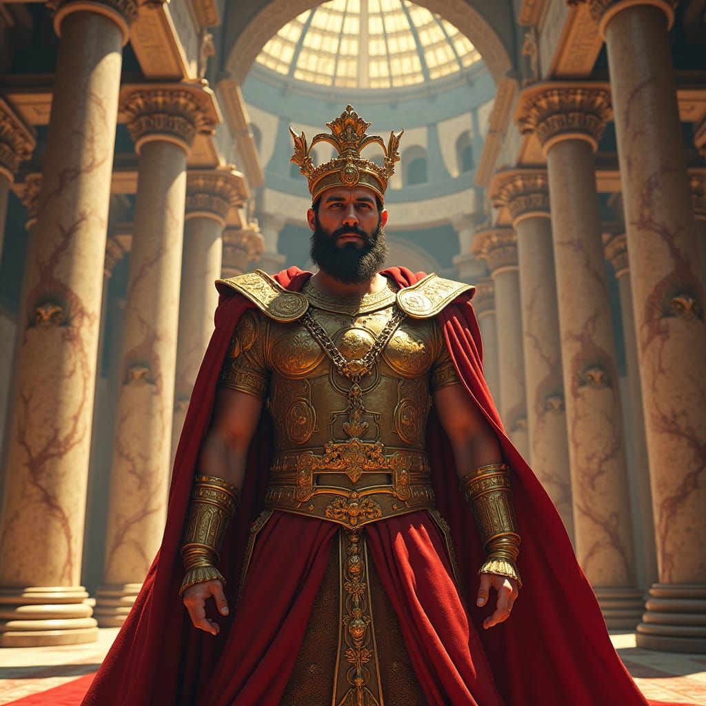 Majestic Emperor Justinian in Dreamlike Byzantine Setting