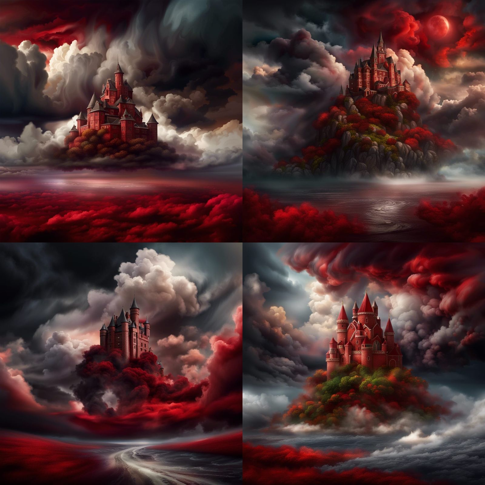 Stormy Clouds Swirling Above Dream Castle