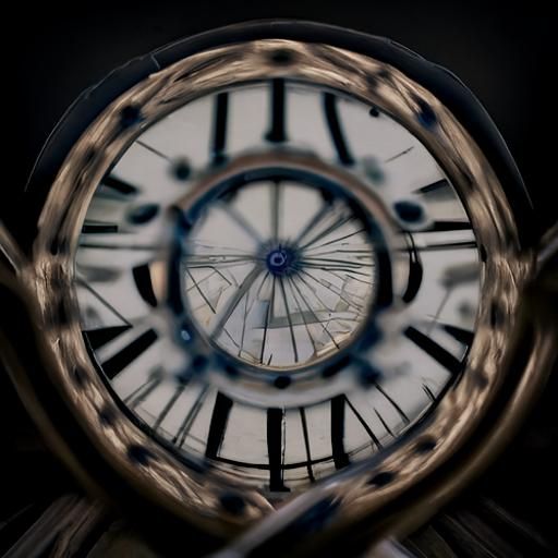 Time Travel Through Clock Vortex as Monet Painting