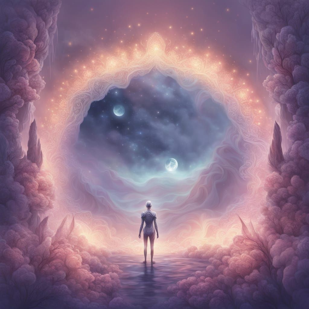 Alien Ambassador in a Dreamlike Surreal Landscape