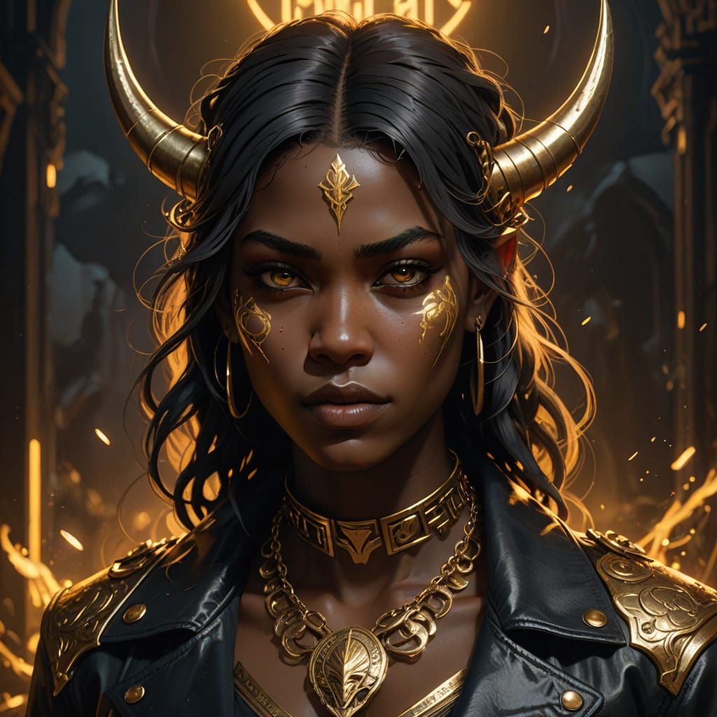 Vibrant Dark Fantasy Hip Hop Demoness