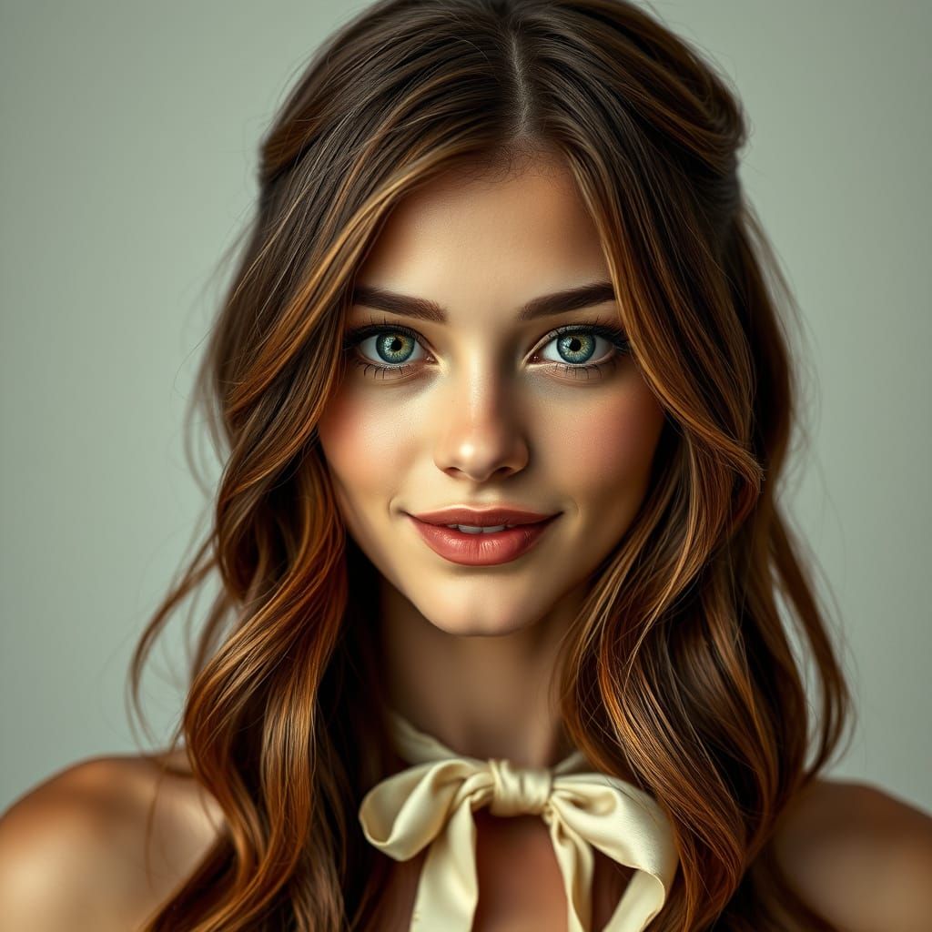 Stunning Portrait of a Captivating Woman in Elegant, High-Co...