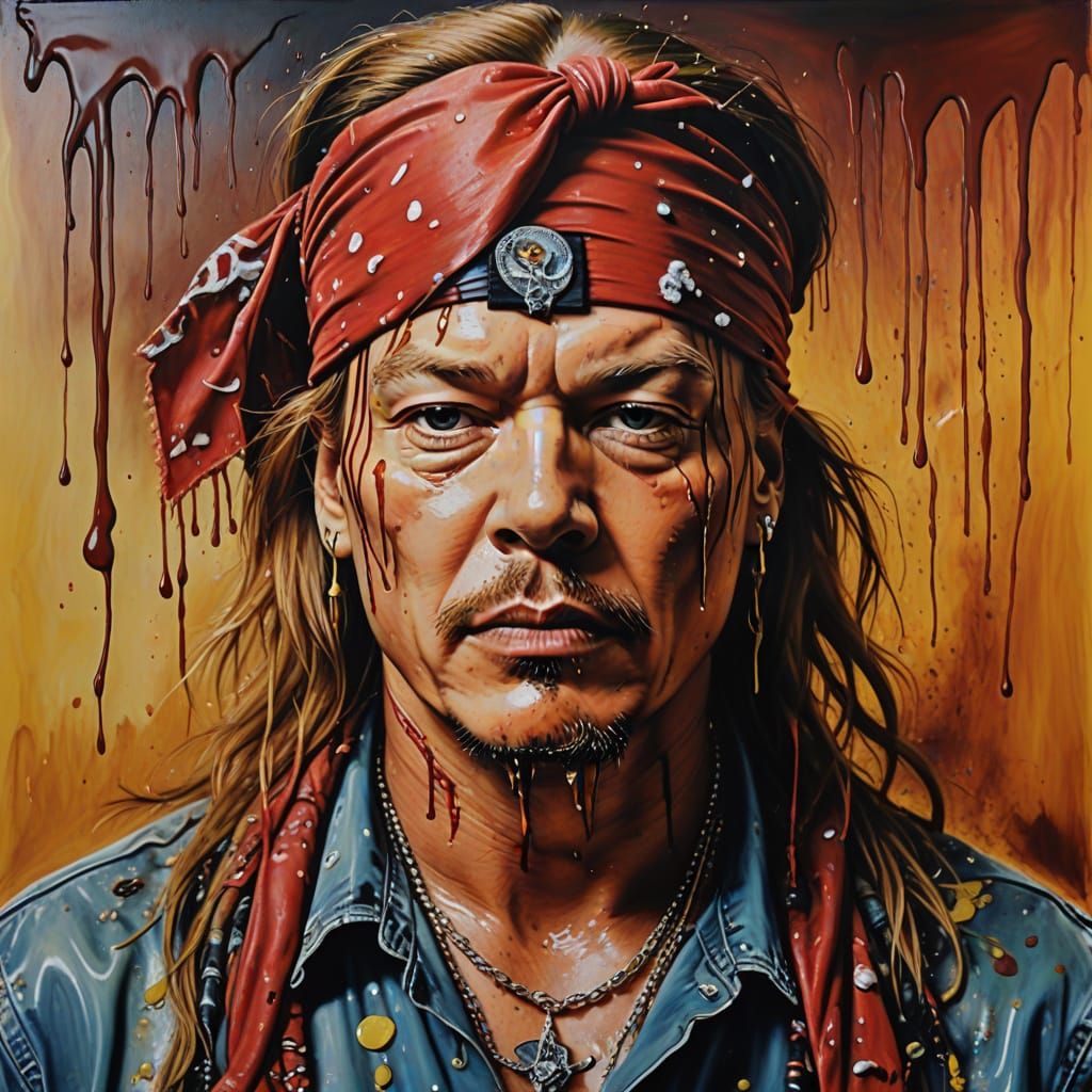 Surreal Axl Rose Portrait in Oil