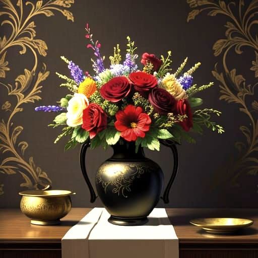 Wildflower Still Life Masterpiece in Caravaggio Style