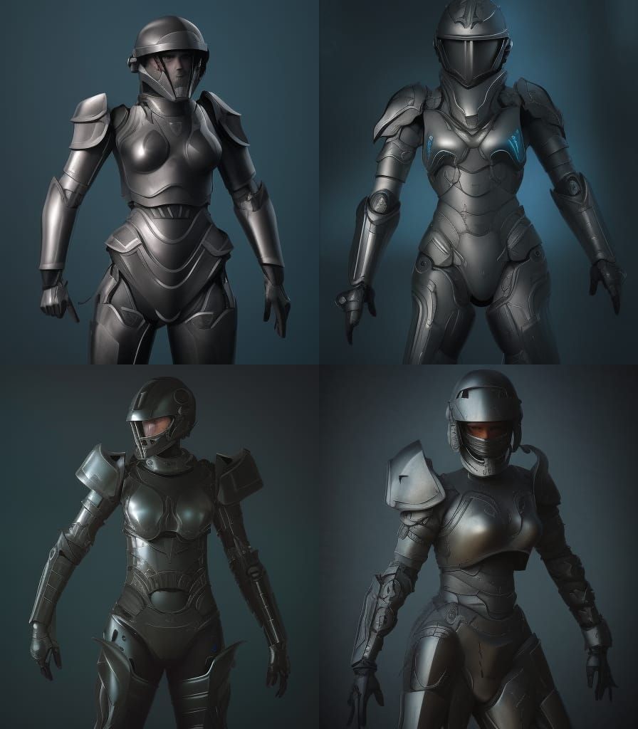 Sci-Fi Female in Spartan-Style Exo-Armor