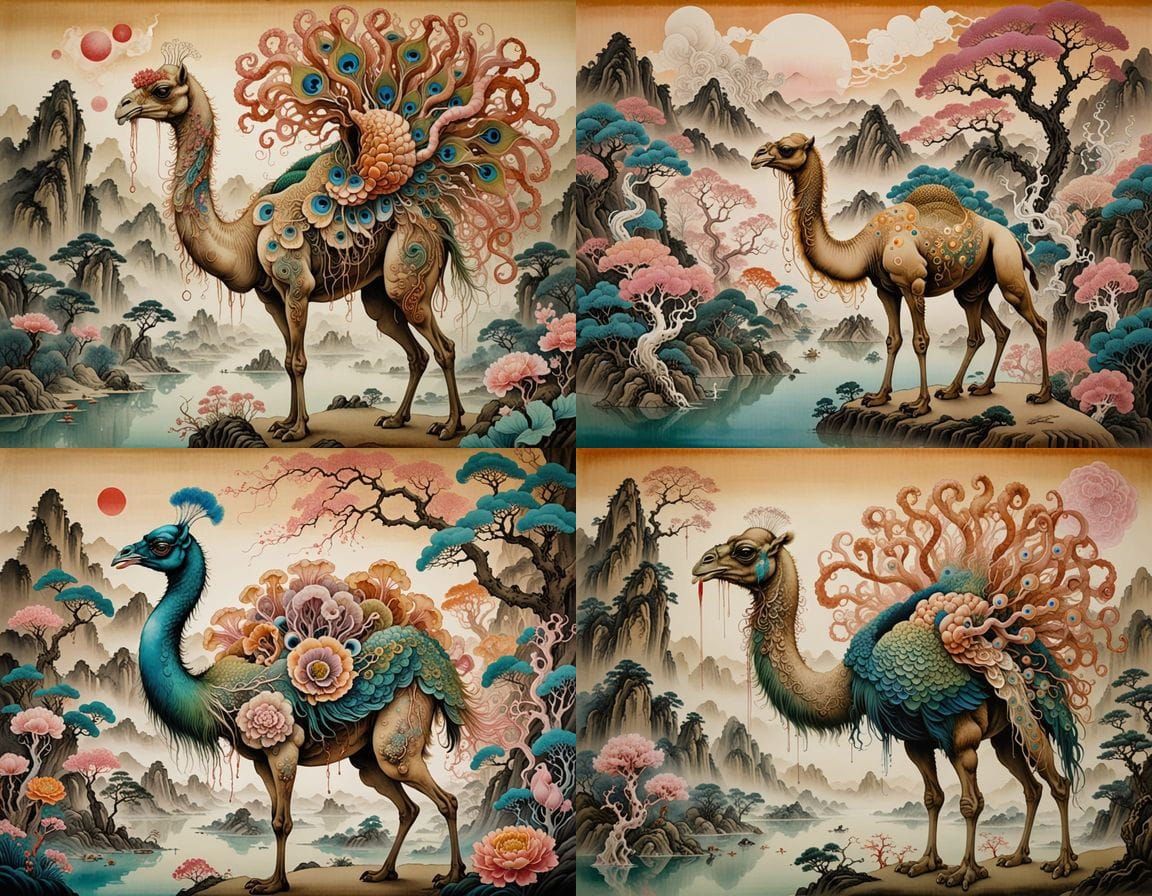 Mutant Camel Homunculus with Peacock Eyeball and Calamari Be...