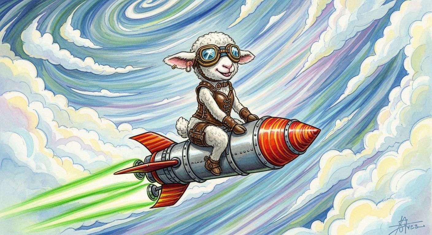 lamb on the rocket
