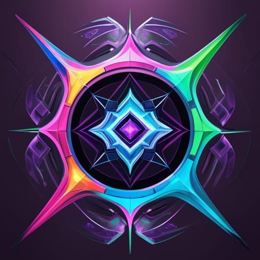 Bioluminescent Bubbles in Purple Water: A Neo-Cubist Digital...