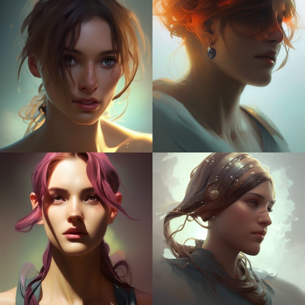 Hyperdetailed Aries Portrait in Art Nouveau Style