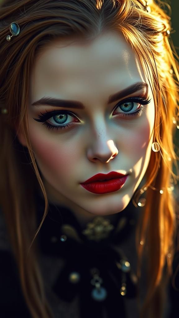 Gothic Vampire in a Papercut Storybook Style