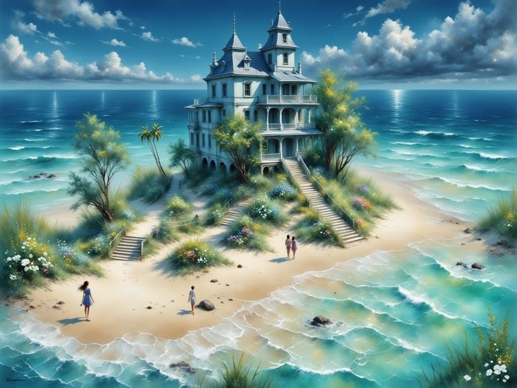 Ethereal Turquoise Mansion in a Heavenly Island Paradise