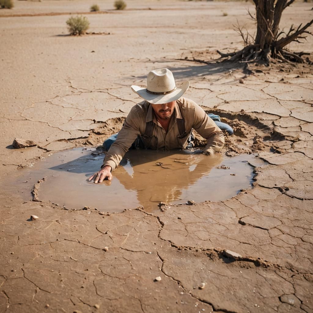 Cowboy Sinking in Quicksand: Cinematic Landscape Photography