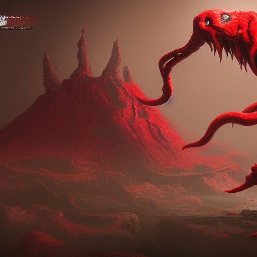 Fantastical Cake Monster in Detailed Matte Painting