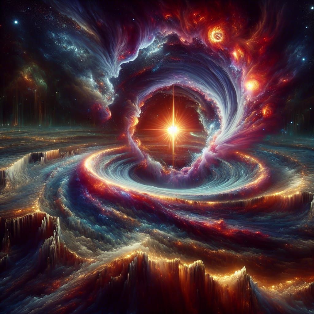 Supernova Absorbed by Wormhole: Fantasy Concept Art