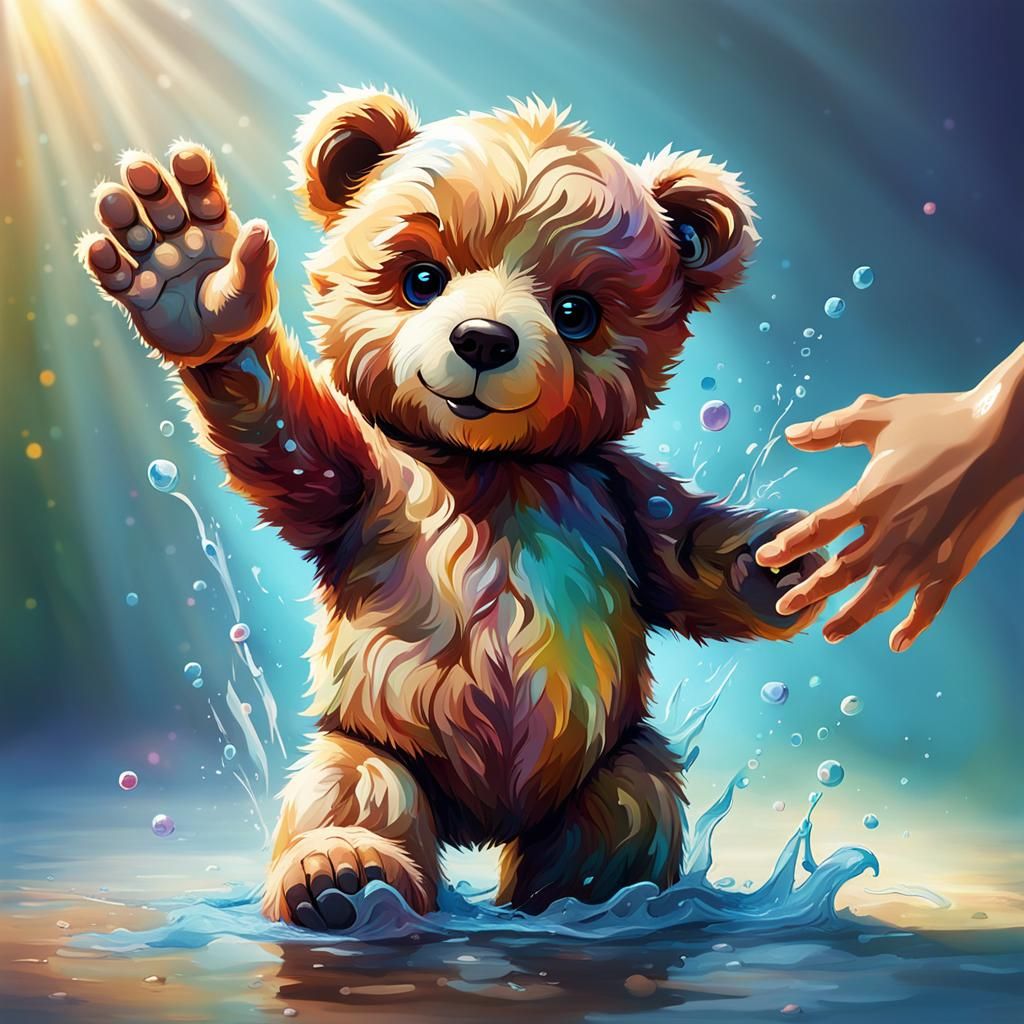 Teddy Bear High Five!
