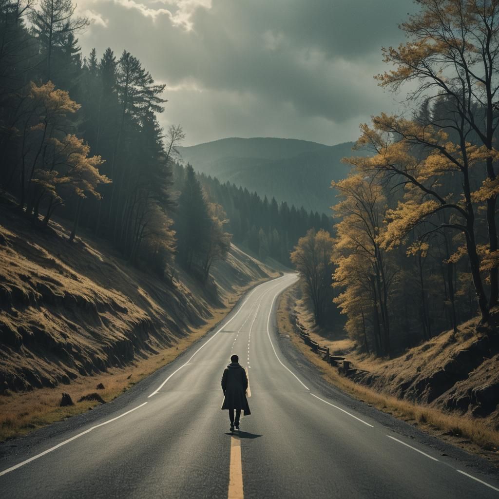 Dramatic Cinematic Film Still with Atmospheric Lighting