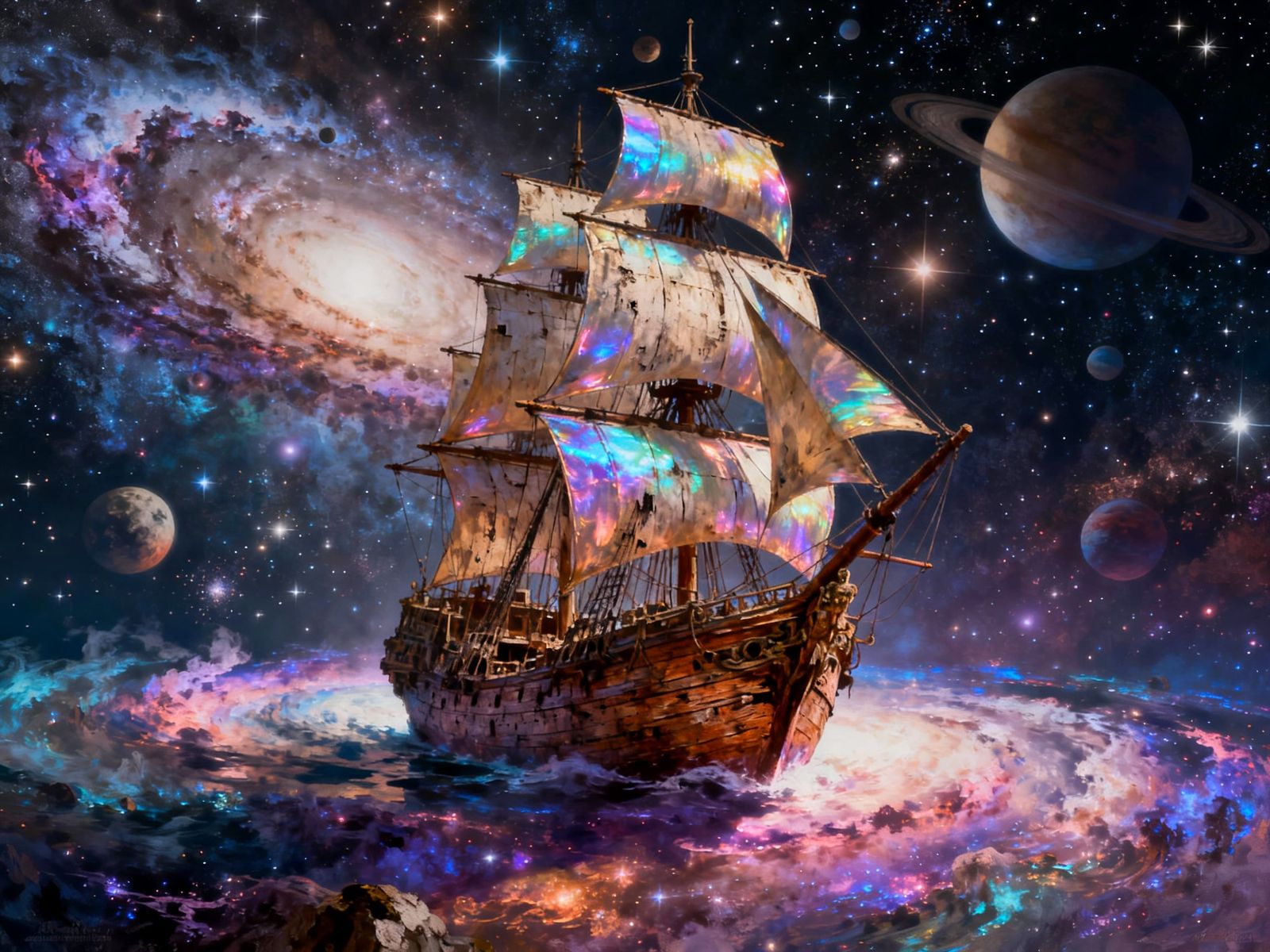 Spanish Galleon Sails Through Cosmic Nebula