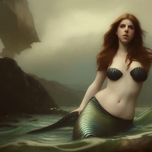Mermaid in Pre-Raphaelite Style