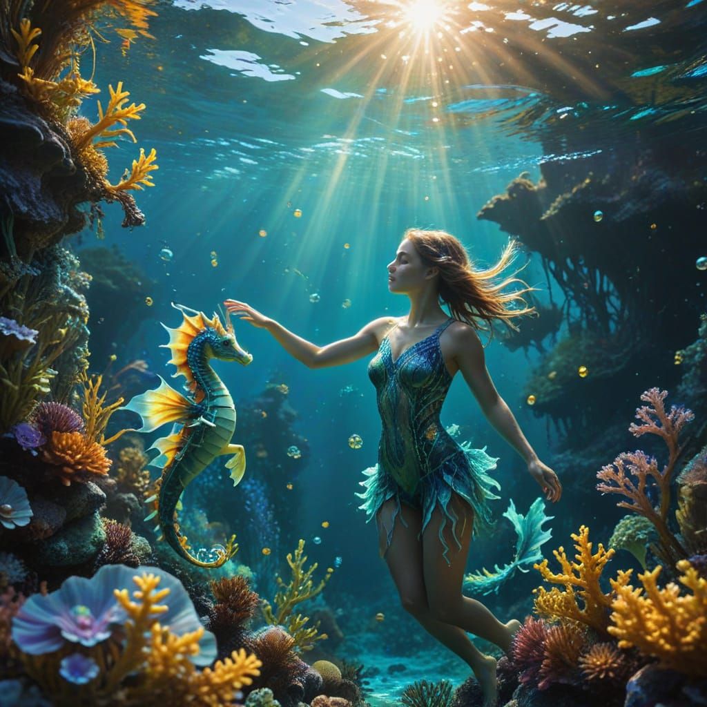 Whimsical Oceanic Dream in Watercolor Style